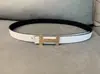 Novo Cinto Fino Feminino Estilo Coreano Simples Cor Doce Fivela Dourada Letra H Formato I Atacado Transfronteiriço Cinto Fino