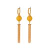 Yuebao Jewelry S925 Prata Esterlina Banhado A Ouro Cera De Abelha Vintage Luz Luxo Rodada Contas Borla Brincos Elegantes Estilo Nacional Versáteis Brincos