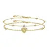 Pulsera Transfronteriza Europea y Americana de Color Dorado con 26 Letras, Moderna y a la Moda, Versátil para el Uso Diario, Adecuada para Ir al Trabajo y Estilo Casual, Joyería de Doble Capa