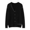 Otoño e Invierno Nuevo Cárdigan de Lana 100 Pura con Cuello en V Suéter de Cachemira para Hombre Negocios Siping Tejido Grueso Chaqueta Casual