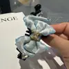 2025 nuevo clip de agarre para la parte trasera de la cabeza con halo de gasa de temperamento, clip de plátano para la parte trasera de la cabeza con lazo de pedrería lindo original