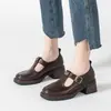 Zapatos Mary Jane Retro para Mujer 2026 Otoño Nuevo Estilo Tacón Grueso Suela Gruesa Versátil Suela Suave Cómodos Modernos Elegantes Zapatos de Tacón Alto