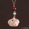 Talla de madera de haya doce signos del zodíaco cadena para teléfono colgante llavero amuleto versátil amuleto para bolso artículo pequeño de madera regalo