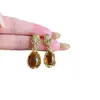 Brincos Retrô Maillard Caramelo Pedra Olho de Tigre Femininos Outono e Inverno Luxo Leve Nicho High-End Brincos Únicos e Bonitos