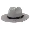 Sombrero de Paja de Ala Ancha para Viajes al Aire Libre de Primavera y Verano, Sombrilla y Protección Solar para la Costa, Sombrero de Estilo Británico Jazz para Hombres y Mujeres, Sombrero Transfronterizo