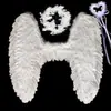 Alas de Ángel para Adultos de Halloween Accesorios Vestido de Diablo Negro Disfraz Alas de Plumas de Niña de las Flores Venta Directa de Fábrica