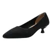 1507 Zapatos de Princesa Tejidos para Mujer de Punta Fina y Tacón Bajo Kitten, Suela Suave, Tacón Medio-Alto Planos para Mujer, Cómodos y Modernos, Elegantes