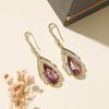 Brincos de Rubi Vazados Cravejados de Diamante, Estilo Coreano de Luxo de Alta Qualidade, Brincos Versáteis de Nicho para Mulheres, Brincos da Moda para o Dia a Dia