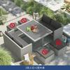 Mesa y Sillas para Patio de Villa de Ocio al Aire Libre, Sofá de Mimbre Impermeable y a Prueba de Sol, Combinación de Mesa y Sillas para Comedor en Terraza de Hotel
