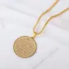 Collar Punk Retro de Acero Inoxidable Europeo y Americano con Colgante Redondo de Texto de Mitología Griega Personalizado, Moderno para Hombres y Mujeres