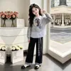 Conjunto de Dos Piezas de Sudadera Casual de Manga Larga de Moda y Pantalones de Pierna Ancha a Cuadros 2026 para Primavera y Otoño