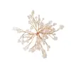 Moda Retro Flor de Flores de Cristal con Alambre de Cobre Hecha a Mano Flor para Cabeza de Novia Decoración de Ramillete para Vestido de Boda Accesorios de Ropa