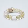 [Viaje de Ida y Vuelta] Pulsera de Cristal con Cuentas de Concha Blanca Natural para Mujer, Versátil Amarillo Limón Pulsera de Moda Acuática Venta al por Mayor