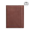 Carteira Masculina Jiameda Retro de Couro Genuíno Anti-roubo RFID Escovada Porta Vários Cartões Curta Tripla Bolsa de Moedas com Clipe Meijin