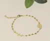 Pulseira com Cruz e Imagem da Virgem Maria em Contas Corrente Ajustável de Aço Inoxidável Pulseira da Moda Para Mulheres