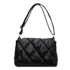 Bolso Negro para Mujer, Versátil, de Alta Gama, Bolso de Gran Capacidad para Mujer, Bolso Cruzado de Rombo Moderno y Sencillo, Bolso de Hombro para Mujer