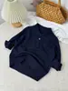Suéter de otoño e invierno para niños, camisa de punto de cuello alto A para niños, camiseta básica unisex para bebé, top pullover de manga larga, moderno