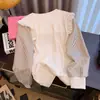 Suéter de Punto Francés para Mujer Nuevo Diseño con Sentido de la Moda Nicho Elegante Ajustado Estilo Ins Falso de Dos Piezas Top Versátil