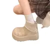 Botas Retro Blancas de Suela Gruesa Pequeñas para Mujer 2025 Nuevo Otoño Estilo Francés Delgado Birkenstock