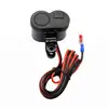 Accesorios de Modificación de Cargador de Motocicleta Cargador de Teléfono Móvil Cargador de Coche Cargador USB Encendedor de Cigarrillos con Soporte con Cable MQ