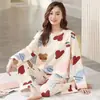 Pijama para Mujer 2024 Primavera y Otoño Ropa de Otoño para Mujer Calentadores Dibujos Animados Lindos Tallas Grandes Ropa para el Hogar Traje para Usar Afuera