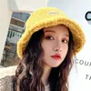 Sombrero de Pescador Otoño e Invierno para Mujer Estilo Coreano Moda Versátil Lana de Cordero Casual Felpa Teddy Cibernético Celebratorio Gorro Cubeta de Moda