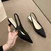 Sandalias para Mujer 2026 Nuevo Verano Estilo Coreano Punta Fina Punta Cerrada Tacón Medio Elásticas Slip-On Sandalias de Moda para Mujer