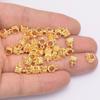 Flor Calada de Oro de 14 Quilates Cubierto de Color Tubo Colgante de Tres Vías Separadores de Cuentas Rectos Anillo Colgante de Oro Real Cuentas Accesorios DIY Colgante