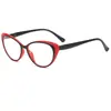 Gafas de Lectura de Moda con Patillas de Resorte, Bloqueo de Color, para Mujer, Luz Azul Anti-Azul, Gafas de Nicho de Alta Definición, Montura Ojo de Gato
