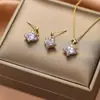 Conjunto de Brincos e Colar Weidni de Luxo Acessível, High-End, Elegante, Moderno e Versátil, Atacado para Mulheres