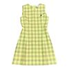 En Stock Kok Costura Exquisita Silueta Artística Cuello Redondo Corte Entallado Vestido de Cuadros Dos Tonos Vestido Corto Modelo Nuevo 2026