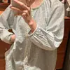 Pijama floral estilo francés para mujer, conjunto de manga larga para primavera y otoño, ropa de casa elegante y dulce, venta al por mayor transfronteriza