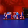 Día de la Independencia Americana Adornos de Escritorio de Madera Gnomo Pequeño Creativo Celebración Americana Bandera de Estrella Roja Blanca y Azul Productos de Madera