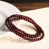 Pulsera de Granate de Círculos Múltiples de Estilo Chino Nuevo para Mujer, Diseño Nicho de Verano, Pulsera Retro, Pulsera de Moda, Regalo para Mejor Amiga