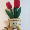 Ramo de Tulipanes de Lana Tejidos a Mano Terminados Transfronterizos Adornos de Regalo de Lana de Sheffield Comercio Exterior al por Mayor