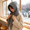 Pasamontañas de Estilo Otoño e Invierno Coreano para Mujer, Bufanda de Sombrero de Lana Cálida, Bufanda para el Cuello con Capucha de Una Pieza, Gorro Tejido de Moda