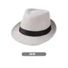 Chapéu Fedora Jazz Masculino de Verão Atacado Cor Sólida Chapéu de Sol Respirável de Palha para Meia-Idade e Idosos com Aba Curta