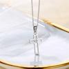 Joia de Corrente para Suéter Outono e Inverno para Mulheres, Acessórios de Alto Padrão em Aço Inoxidável, Pingente Cravejado com Diamantes, Colar em Aço Inoxidável, Não Desbota, Luxo Leve