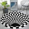 Alfombra Vértigo Ilusión 3D Nuevo Estilo Ins Redonda Felpudo Sala de Estar Mesa de Café Alfombra Duradera Felpudo para el Hogar