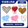 Accesorios de Ropa Patrón de Transferencia de Calor de Corazón Estilo de Texto Transferencia de Calor con Tinta Blanca Offset Venta Mínima de Una Pieza Accesorios Calcomanías Desprendibles en Frío