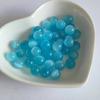 Cuentas Redondas de Cristal Natural de 8 mm, No Porosas y Semiporosas, Ágata Calcedonia Ojo de Gato Cuentas Sueltas, Materiales para Manualidades al por Mayor, Collar de Piedra Natural