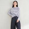 Miyake Ola de Agua Elegante Top Plisado Otoño Nuevo Relajado Estampado Holgado Adelgazante Manga Larga de Murciélago Camiseta