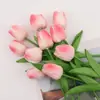 Tulipán de Simulación PU Sintético Flor Artificial Soportes Colores Boda Decoración Suave Fábrica de Arte Floral Suministro al por Mayor