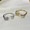Anillo Abierto de Mariposa con Diamantes Brillantes Estilo Coreano Super Hada y Hermoso para Mujer Cobre Chapado en Oro Exquisito Lujo Accesible Estilo Suave Anillo Ajustable