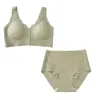 Conjunto de Lingerie Feminina de Verão Fino com Sutiã de Fecho Frontal Estilo Tradicional, Camiseta Confortável e com Suporte para Mulheres de Meia-Idade