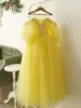 Vestido de Princesa Floral para Niñas 2026 Nuevo Modelo para Niños Pequeños, Vestido de Malla Abullonado, Vestido de Primer Cumpleaños para Niños, Niños Transfronterizos