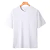 Camiseta de algodón pesado de 220 g con cuello redondo y manga corta para hombre y mujer, mismo estilo, algodón peinado