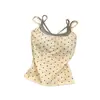 2671 # Estilo coreano dulce y elegante diseño de lunares con lazo espalda descubierta camisola de dos piezas simuladas para mujer, nueva camisola