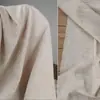 Tecido Jacquard de Algodão e Linho com Listras na Cor do Cânhamo, Padrão de Cicatriz, com Pregas Prensadas e Acabamento Texturizado para Vestidos Cardigan, Tecido para Roupas de Designer