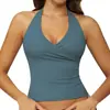 Artículo de liquidación transfronterizo, top de tirantes estilo halter con cuello en V para yoga, top deportivo de fitness casual ajustado de secado rápido 3109
